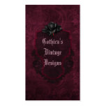 Gothic Black Burgundy Damask Blood Rose Business Card