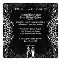 Gothic Bride & Groom Skeleton Wedding Invitations