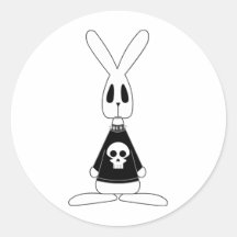 Gothic Bunny Lucien Round Stickers