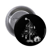Gothic Christmas Tree Pinback Buttons