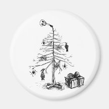 Gothic Christmas Tree Refrigerator Magnet