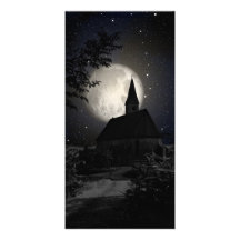 Gothic dark castle in the moon light photo cards