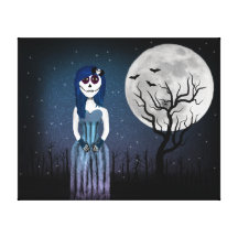 Gothic Day Of The Dead Girl Canvas Canvas Prints