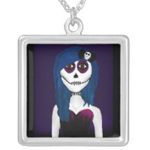 Gothic Day Of The Dead Girl Neecklace Custom Necklace