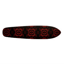 Gothic Deep Red and Black Floral design. Skateboard
