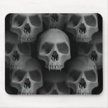 Gothic evil fanged skull Halloween horror Mouse Pads