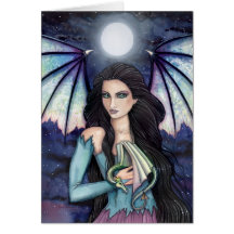 Gothic Fairy Dragon Card by Molly Harrison