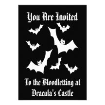Gothic Horror Vampire Bats Custom Invitations