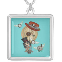 gothic laveau hot air balloon steampunk art custom necklace