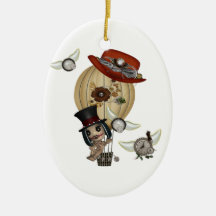 gothic laveau hot air balloon steampunk art christmas ornaments