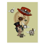 gothic laveau hot air balloon steampunk art postcard