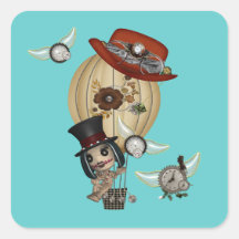 gothic laveau hot air balloon steampunk art stickers