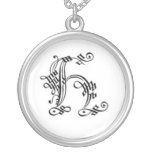 Gothic Letter H Necklace