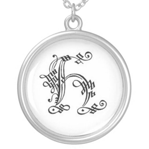 Gothic Letter H Necklace