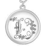 Gothic Letter U or W Necklace