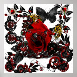 gothic love steampunk funky design poster