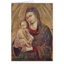 Gothic Madonna and Child Greeting Card