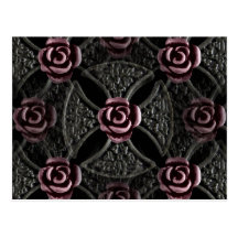 Gothic mediaeval rose cross post cards