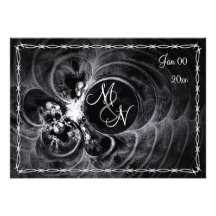 Gothic Monogram Wedding Invitation