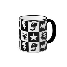 Gothic Punk Checkers Coffee Mugs