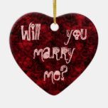Gothic punk cute marriage proposal heart ornament