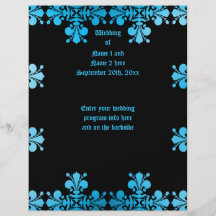 Gothic punk discoloured damask blue black program flyers