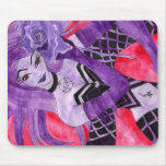 Gothic Vampire Mermaid Purple Rose Mousepad