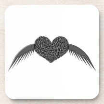 Gothic Winged Love Heart Coaster