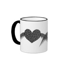 Gothic Winged Love Heart Mug