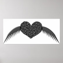 Gothic Winged Love Heart Poster