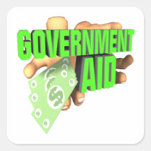 Government Aid Square Sticker