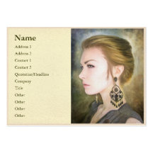 Grace classic digital oil portrait painting woman business card templates