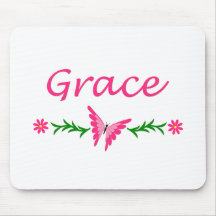 Grace (Pink Butterfly) Mouse Mat