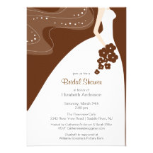 Graceful Bride Bridal Shower Invitation Brown
