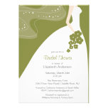 Graceful Bride Bridal Shower Invitation Green