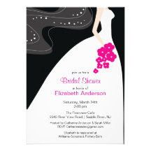 Graceful Bride Bridal Shower Invitation Hot Pink