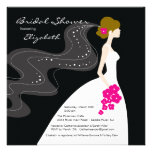Graceful Bride Bridal Shower Invitation Hot Pink