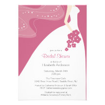 Graceful Bride Bridal Shower Invitation Pink