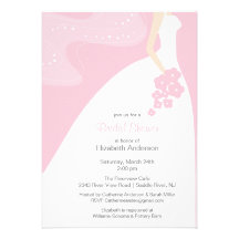Graceful Bride Bridal Shower Invitation Pink
