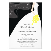 Graceful Bride Bridal Shower Invitation Yellow