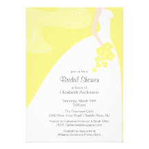 Graceful Bride Bridal Shower Invitation Yellow