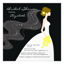 Graceful Bride Bridal Shower Invitation yellow