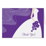 Graceful Purple Bride Thank You Note Card