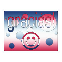 Gracias! America Flag Colours Pop Art Stretched Canvas Print
