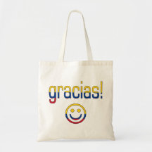 Gracias! Colombia Flag Colours Canvas Bag