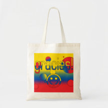 Gracias! Ecuador Flag Colours Pop Art Tote Bag