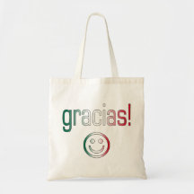 Gracias! Mexico Flag Colours Tote Bags