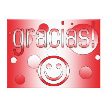 Gracias! Peru Flag Colours Pop Art Gallery Wrapped Canvas
