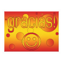 Gracias! Spain Flag Colours Pop Art Gallery Wrapped Canvas