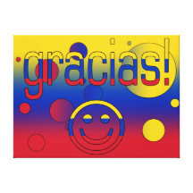 Gracias! Venezuela Flag Colours Pop Art Gallery Wrap Canvas